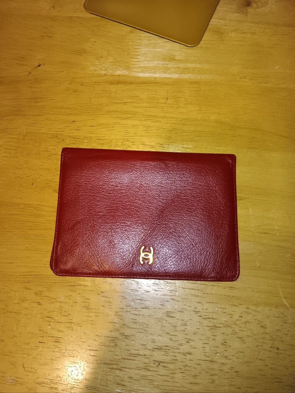 Chanel CC Red Leather Fold Wallet